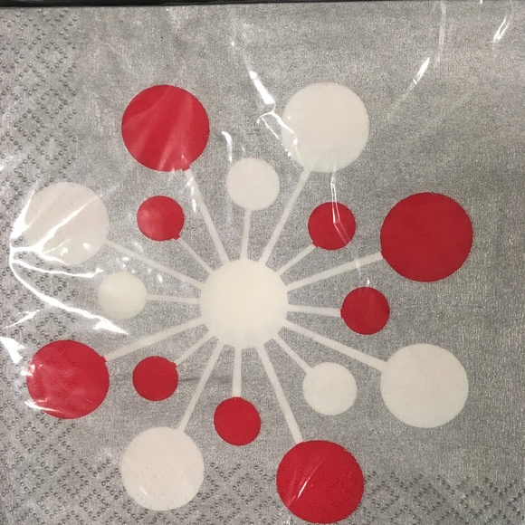 set/8 packages of Festive Snowflake Party Beverage Napkins-16ct per pkg, 128 ttl - Picture 1 of 6